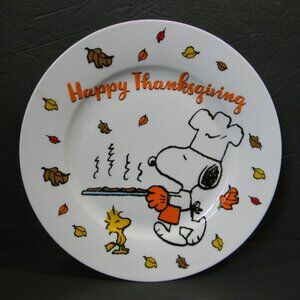 Zrike Brands Peanuts Thanksgiving Plate Snoopy Woodstock Serving Dish NWT